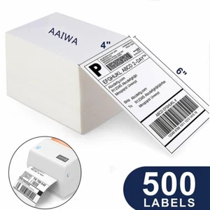 4 x 6 etiquetas de envío térmico directo con ventilador papel autoadhesivo envío 500 - Imagen 1 de 11
