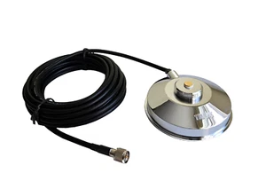 3.5" Magnet Mount NMO Chrome For Mobile Radio Antenna Motorola Mini-UHF 1237MUHF - Picture 1 of 2