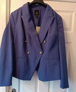 River Island Purple Tailored Double Breasted Blazer/Jacket Coat Plus Size UK 18 - Picture 1 of 12