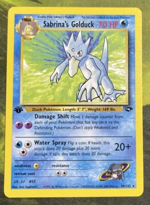 1st Edition Sabrina’s Golduck 30/132 - Gym Challenge - Near Mint - Image 1 of 2