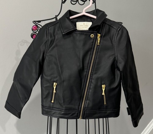 KATE SPADE New York giacca moto nera in finta pelle taglia 4 nuova con etichette
