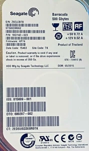 Unidad de disco duro Seagate 500 GB ST500DM002 7,2 k rpm 3,5" SATA 16 MB de alto grado probado - Imagen 1 de 1