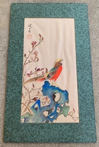 ANTIQUE JAPANESE WATERCOLOR PAINTING ON SILK. SIGNED /SEALED. 19TH C. - Picture 1 of 7