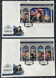 DJIBOUTI 2018 (2 Large FDC) 55th memorial of John F. Kennedy Space (IMPERF) - Picture 1 of 1
