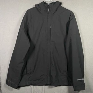 Marmot Broadford Hooded Jacket Adult XXL Black Membrain Waterproof Mens 2XL - Picture 1 of 13