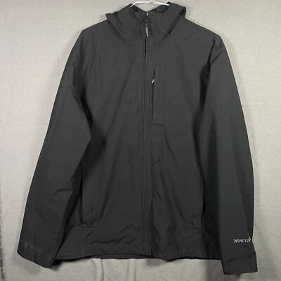 Marmot Broadford Hooded Jacket Adult XXL Black Membrain Waterproof Mens 2XL - Image 1 of 4
