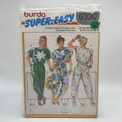 Burda 6330 Womens Misses Top Shirt Pants SZ 8-18 UNCUT Lounge Wear - Image 1 of 2