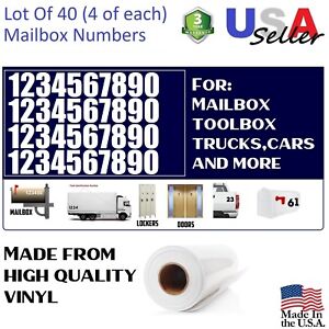 Lot of 40 White,Black,Silver,Blue Vinyl Mailbox,Tool Box,Locker Numbers [IMPACT]