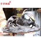 Chinese Bronze auspicious river crab get rich Money Coin Fengshui Wealth Statue