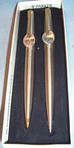 PARKER 45 FLIGHTER DELUXE Gold Trim GT BALLPOINT PEN MECHANICAL PENCIL Box Set - Picture 1 of 7