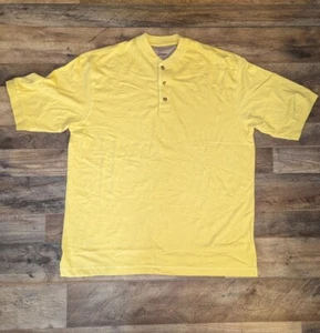 CABELAS YELLOW SHORT SLEEVE SHIRT QUARTER BUTTON SIZE LARGE - Picture 1 of 4