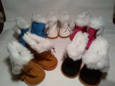 P B CRAFTS 18 Zoll Puppen Pelz gefütterte Stiefel + Reißverschluss für unsere Generation, AG, Designerfreund, Sindy