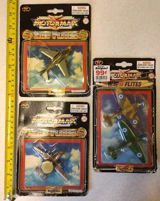 4 PLANE LOT SKY FLITES Motor Max war Model Jet Diecast Zero 2 Pack vtg Replica - Image 1 of 2