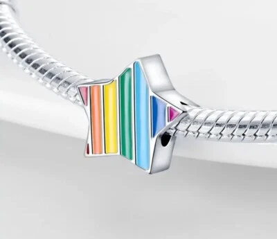 Charm Stella Multicolore in Argento Placcato NOVITA' per Tutte le Età - Immagine 1 di 2