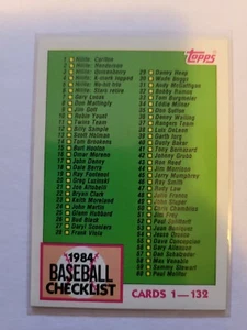 1984 TOPPS CHECKLIST 1 - 132 #114 NM  - Picture 1 of 1