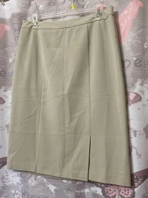 Falda recta East 5th para mujer talla 10 forrada beige abertura frontal Foto 1 de 4