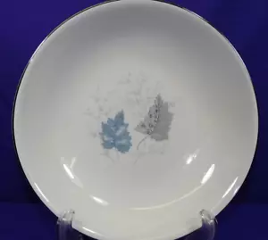 FOREST FINE CHINA DINNERWARE WINDWARD COUPE SOUP BOWL(S) BLUE / GRAY LEAVES - Picture 1 of 5