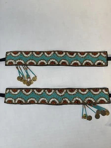 INDIANER TÜRKIS PERLEN STIRNBAND KNÖCHEL ARMBAND GÜRTEL SCHMUCK - Bild 1 von 16