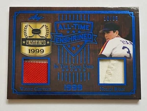 2019 Leaf ITG Used Enshrined 16/35 Jersey Wayne Gretzky Nolan Ryan 2 Color Patch - Picture 1 of 4