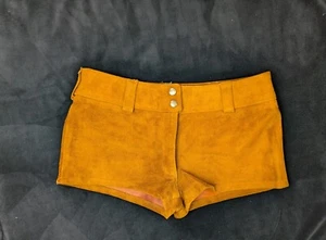 Vintage Leder Damen Shorts Rindsleder Western Festival Wear 32" - Bild 1 von 16