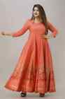 Designer Printed Rayon Blend Anarkali Gown Kurti Indian Bollywood Women Kurta