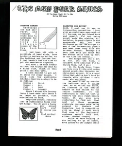 The New York Simes - Sime / Gen Sci-Fi Newsletter Jacqueline Litchenberg 1991 - Picture 1 of 2