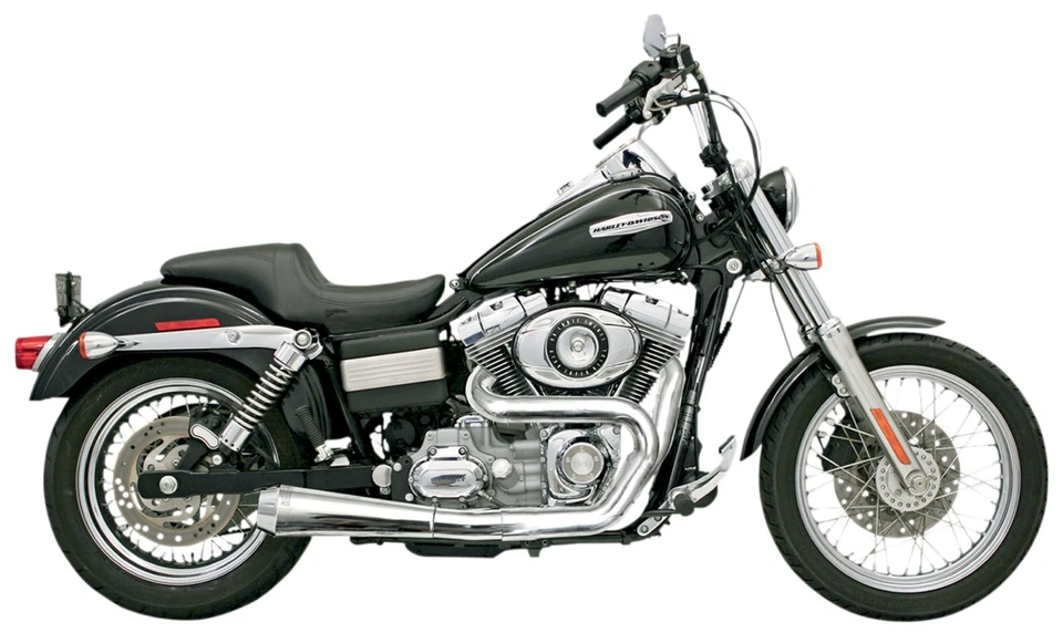 Bassani Road Rage Short 12" Chrome Upswept Megaphone 2-into-1 Exhaust (1D5250) - Image 1 of 1