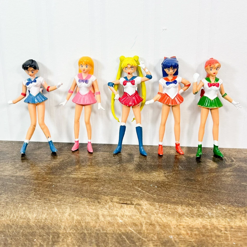 LOTE de 5 figuras de acción de colección Sailor Moon muñeca juguete plástico 3" Mercurio Marte Venus Foto 1 de 4