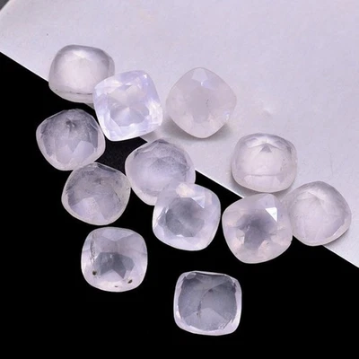 Natural Rose Quartz Cushion Faceted Cut 6mm to 20mm Loose Gemstone - Изображение 1 из 2