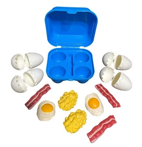 Cartón de comida Fisher Price Play vintage de huevos y tocino de grado A 1987 - Imagen 1 de 8