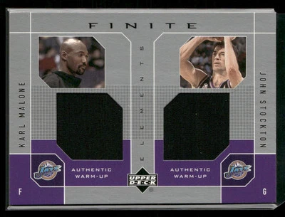 2002-03 UD Finite #KM/JS Karl Malone John Stockton Elements Dual Warm-Ups - Image 1 of 2