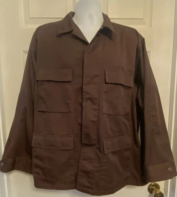 Vtg?  Fox Outdoor Dark Brown Button Military Field Coat Jacket - Men's Large Reg - Image 1 of 4