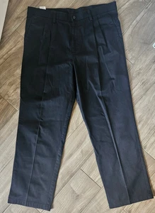Dockers Mens 38 x 31 Black Pleated Classic Fit Casual Pants - Picture 1 of 7
