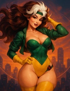 Modern Rogue Pin-Up Art Print Sexy Comic Style Superhero X Men 8.5x11 Print - Picture 1 of 1