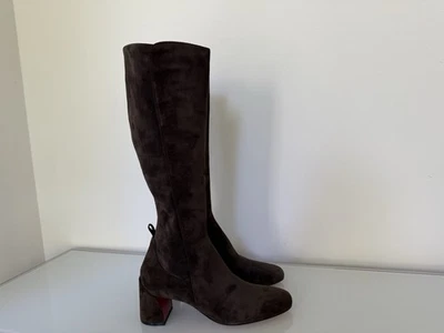 Christian Louboutin Jane Botta 55 Cosme Brown Suede Knee High Heel Boot 40.5 EU - Image 1 of 4