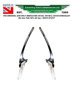 JAGUAR XK120/40 Nuova Roadster Cromata (O.T.S.) Coppia montanti laterali per schermo L&R - Foto 1 di 7