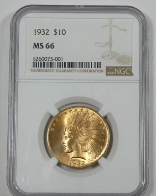 1932 GOLD Indian Head $10 Coin CERTIFIED NGC MS 66 - Image 1 of 4