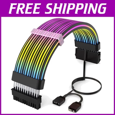 24-Pin RGB PSU Cable Extension - 360° Addressable ARGB for Ultimate Aesthetics - Image 1 of 4