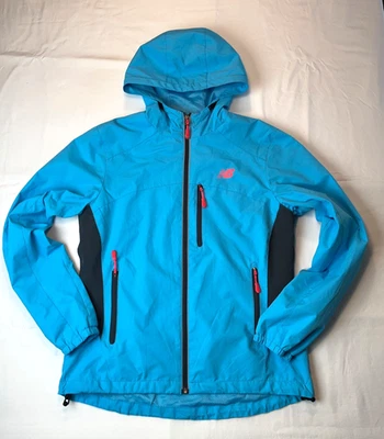 Chaqueta cortavientos New Balance para mujer cremallera completa azul rosa talla mediana Foto 1 de 4