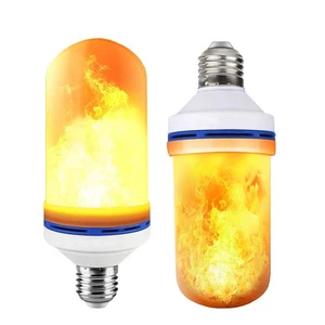 6W E26 LED Flame Effect Light Bulb - 4 Modes Fire Flickering Bulbs for Christ... - Picture 1 of 8