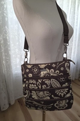 Bolso Bandolera Baggalini Marrón Tropical Floral Cremalleras Correa Ancha Ajustable Foto 1 de 4