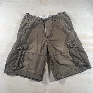 A4772 VTG Y2K Hollister Mens Distress Baggy Cargo Shorts Brown Size 34 - Picture 1 of 8