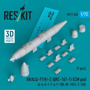1/72 Reskit RS72-0560 AN/ALQ-71(V)-2 (QRC-161-1) ECM pod (1 pieza) (A-4, A-7, F-4, - Imagen 1 de 3