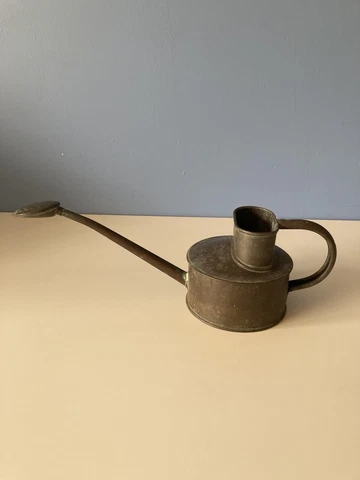 Vintage Brass Haws Long Reach Watering Can No Leaks Indoor Outdoor Bonsai Rare Cover