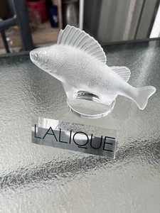 Lalique Crystal Signed Frosted DETAILED Fish Perch Le Poisson PERFECT Signed - Picture 1 of 6