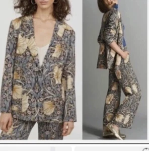 Morris & Co x H&M Sz. 2 Pimpernel Floral Art Nouveau Jacket Blazer - Picture 1 of 15