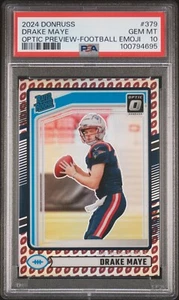 Drake Maye 2024 Donruss Optic Preview Football Emoji PSA 10 New England Patriots - Foto 1 di 2