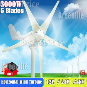 3000W Wind Turbine Generator Kit Windmill DC 12V 24V 48V Charger Controller KIT - Picture 1 of 14