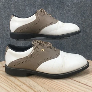 Mizuno Shoes Mens 9.5 Saddle Lace Up Golf Cleats Oxford 5887 White Leather - Picture 1 of 17