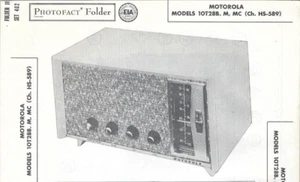 1958 MOTOROLA 10T28B Tube RADIO SERVICE Repair MANUAL Photofact 10T28M 10T28MC - Picture 1 of 2